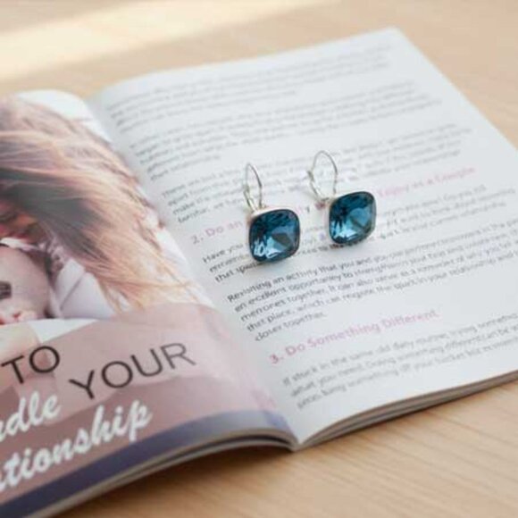 2/$40 Ladies Blue Platinum Earrings - Picture 3 of 9